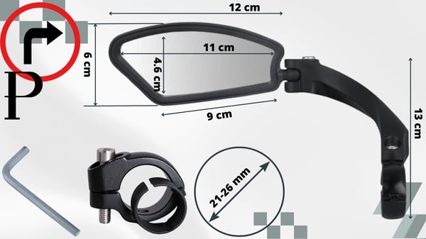 Höger backspegel justerbar 360° för motorcykel