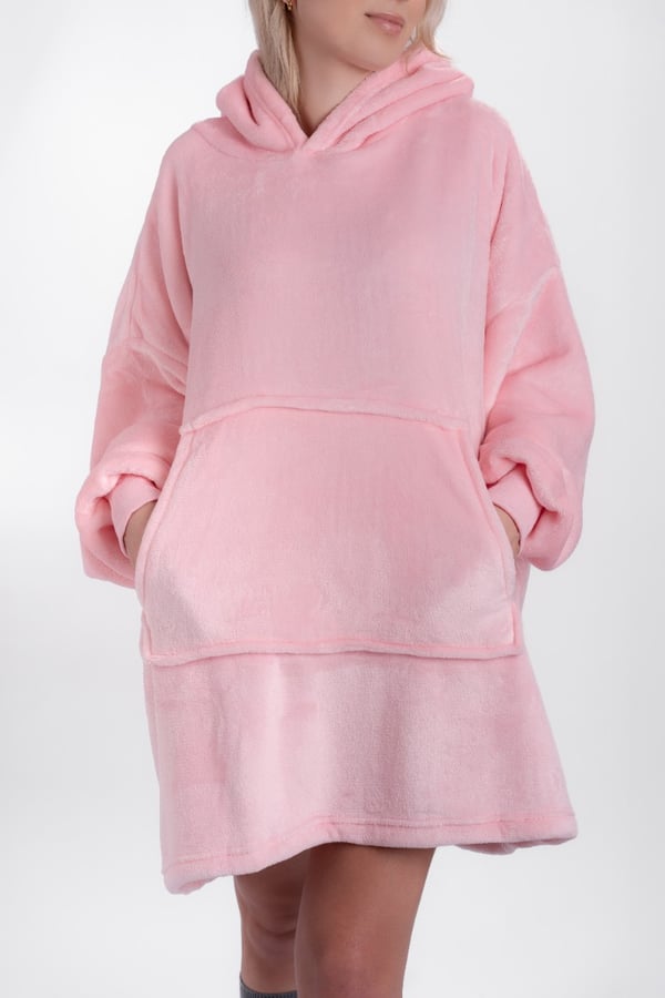 Tæppe sweatshirt blødt tykt tæppe oversize hættetrøje 2i1 praktisk gave