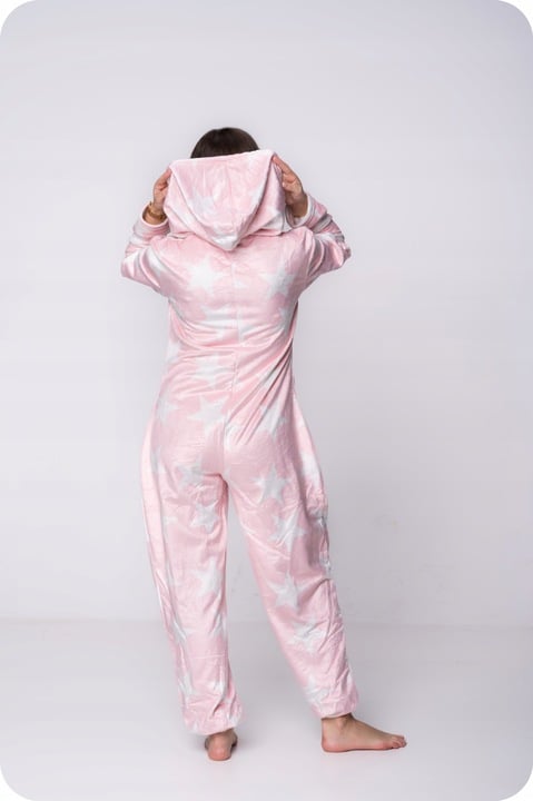 Pajama Onesie Kigurumi-dräkt förklädnadskostym vita stjärnor