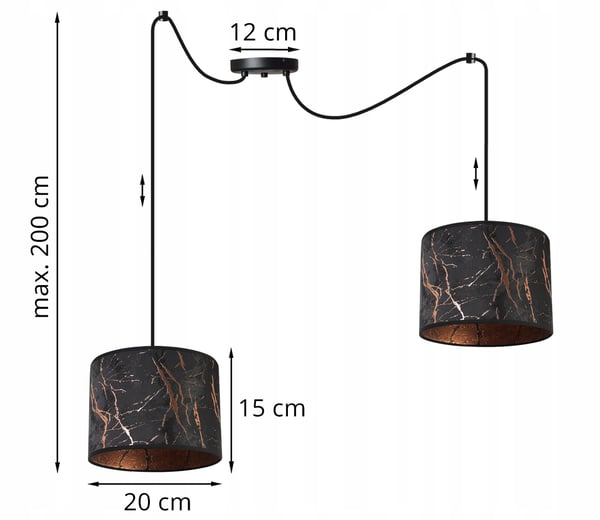 Lofthængende lampe, edderkoppemønster lampeskærm, kobber