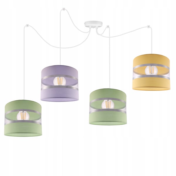 Lofthængende lampe med loftskrone og edderkopskærm