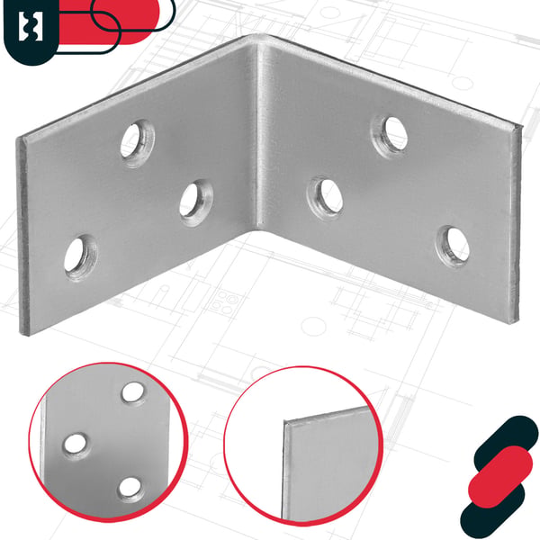Kotarbau® Kirvesmiehen kulmaliitin ruostumatonta terästä sinkittyä 40 x 40 x 25 mm 100 kpl:n sarja
