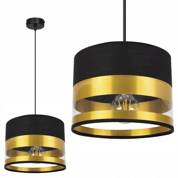 ELEGANT LOFTHÆNGELAMPE MED GYLDET LED-SKÆRM
