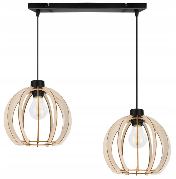 MODERN LED-TAKLAMPA I TRÄ