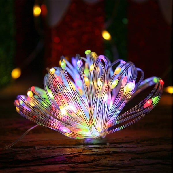 LED-belysning, batteridrevne ledninger, juletræslys, 20 LED'er, 2m, kold, varm