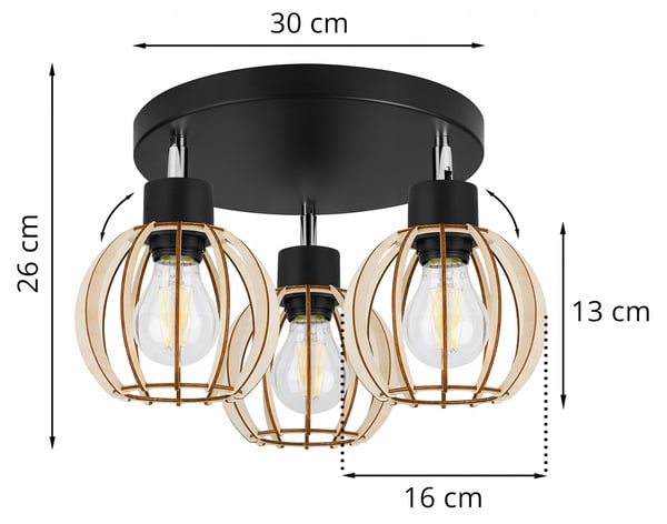 MODERNI PUINEN LED-KATTOVALAISIN