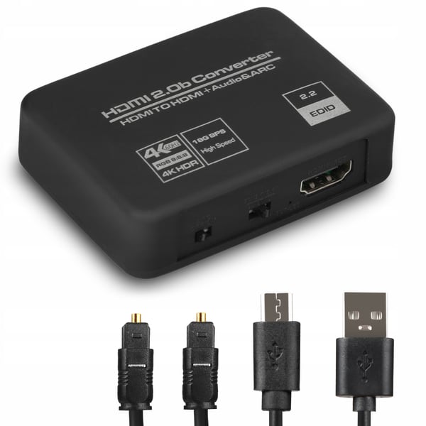HDMI 2.0 TOSLINK -ulostuloäänimuunnin ARC TOSLINK CINCH AUX HDCP 4K