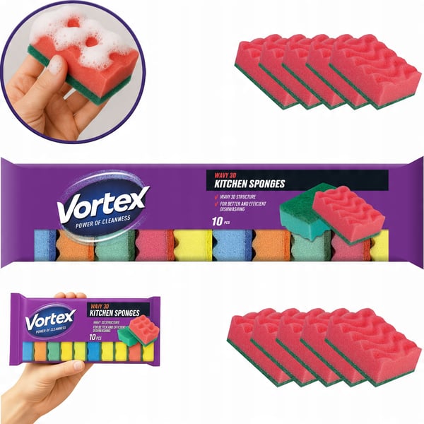 Vortex 3D Wave kökssvampar 10 st