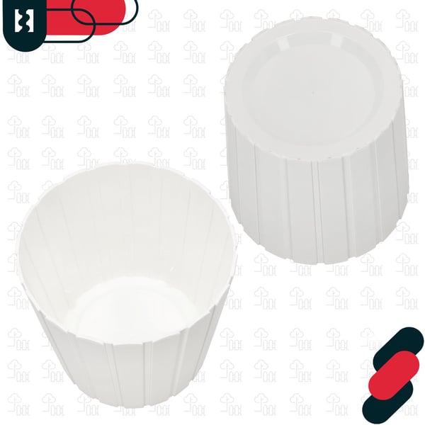 Plastkruka för blommor och örter vit 29 cm 6 st