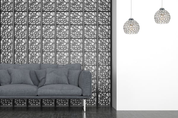 Kromhængende lampe med lysekrone i loftkrystal