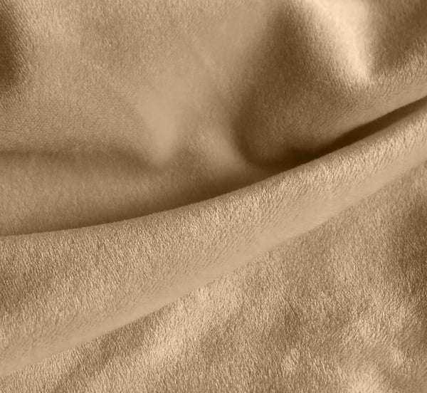 Beige/kamelinvärinen samettinen tuolinpäällinen, erittäin paksu