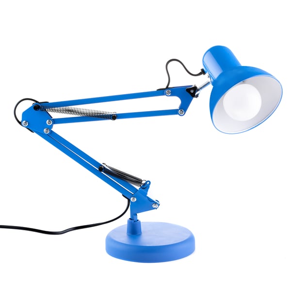 Pöytälamppulamppukirjoituslamppulamppulamppu E27 TOBI Sininen Lumiled ja kiinnike työpöydälle