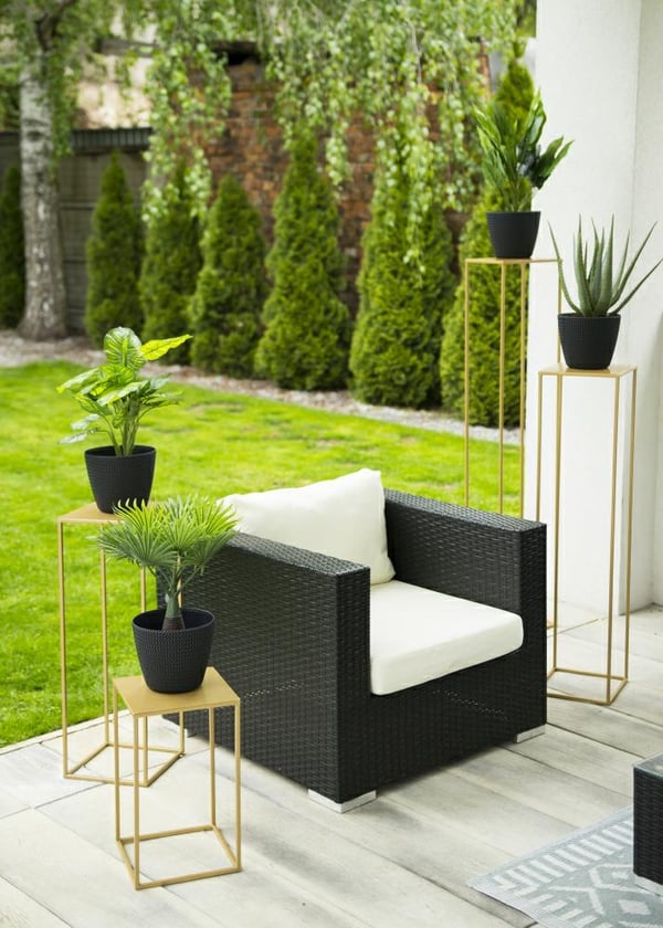 Moderne stående blomsterfod 40 cm guld