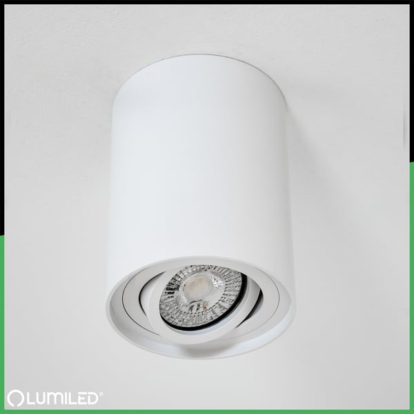 Overflademonteret HALOGEN Spot Tube Flytbar GU10 Rund Hvid 84mm AMAT-M LUMILED