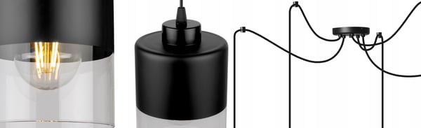 MODERNE LOFTHÆNGELAMPE I GLAS MED EDDEKRON