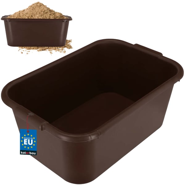 Rektangulär trädgårdscontainer murbrukscontainer 45 l brun