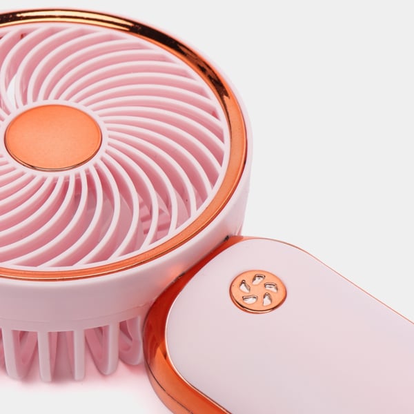Mini-blæser til skrivebordet, bærbar og genopladelig, pink guld rose