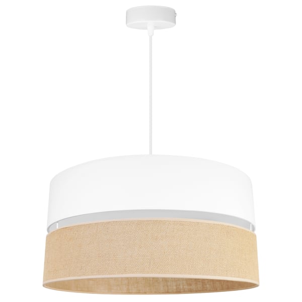 HÆNGELAMPE, LOFTKRONE, LAMPESKÆRM 45 CM, HVID