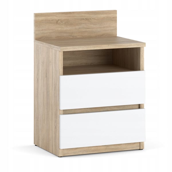 Natbord, Natbord, Eg, Sonoma, Hvid, 40cm, 2S, Hylde, Soveværelsesmøbler