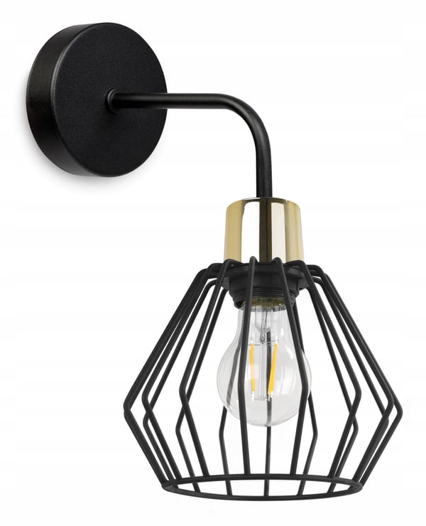 VÆGLAMPE, FIRKANTET LAMPE, METALLAMPE, TRÅD, LED