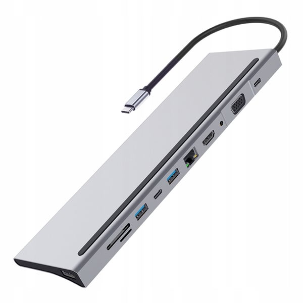 USB-C HUB 11-i-1 HDMI LAN VGA RJ45 SD DOCKING STATION Macbook Pro Air M1 M2