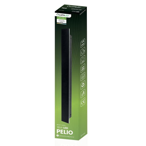 Trädgårdslampa LED väggmontering PELIO väggarmatur fasad 18W 4000K IP65 LUMILED