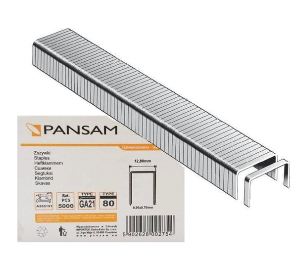 Häftklamrar Typ 80, 10 mm 5000 bitar - DEDA536210