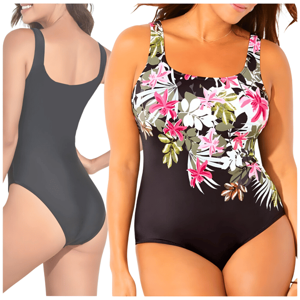 Blomstret monokini slankende badedragt XXL Blomstret monokini slankende badedragt L