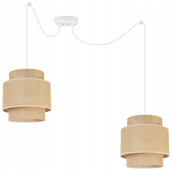 Hængende lampe, loftslysekrone, lampeskærm, boho juta