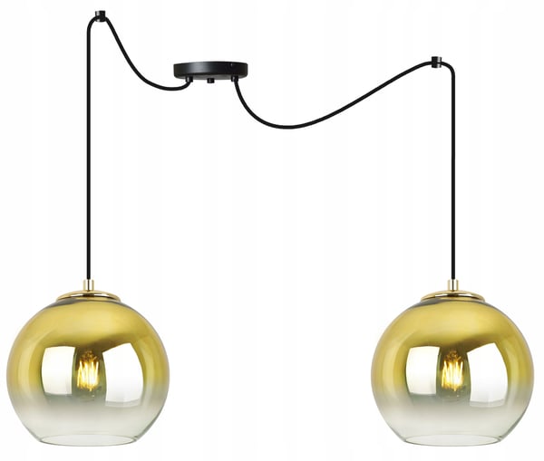 HÆNGELAMPE, LOFTKRONE, GYLDEN LAMPESKÆRM, 20 CM
