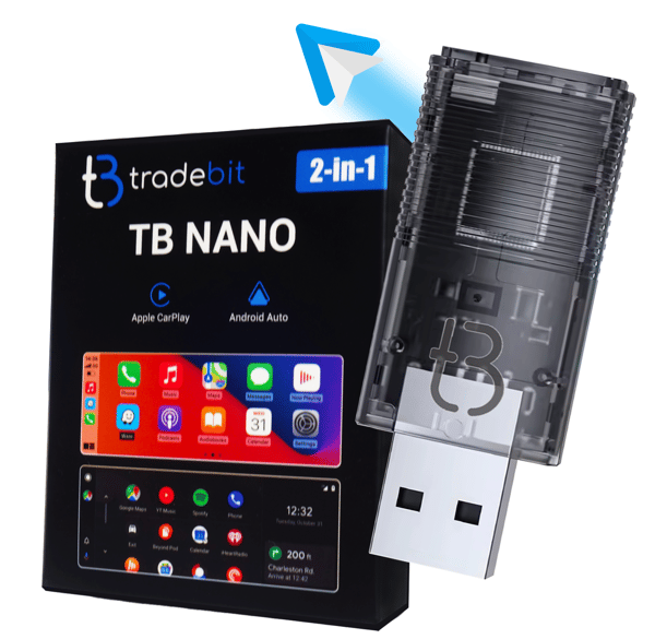 TB NANO trådløs adapter til Apple CarPlay og Android Auto transparent