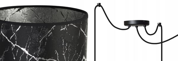 Lofthængende lampe, edderkoppemønster lampeskærm, sølv