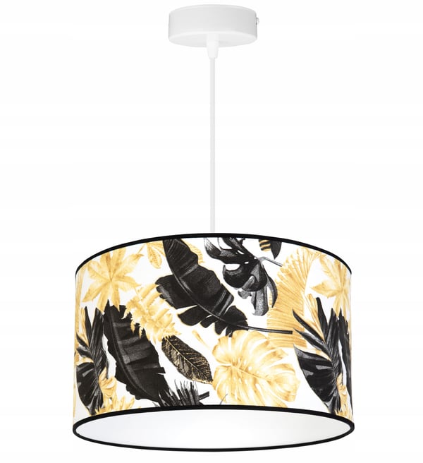 Lofthængende lampe, lampeskærm, gyldne blomster, LED