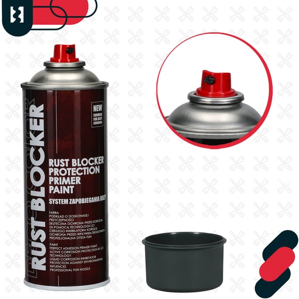 Rostbeskyttelse spraymaling til metalstakit og hegn beskyttelsesgrå RAL 7011 400 ml