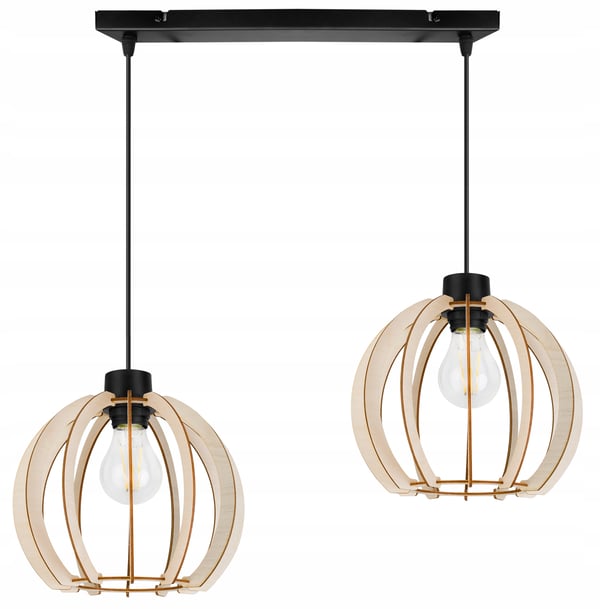 MODERN LED-TAKLAMPA I TRÄ