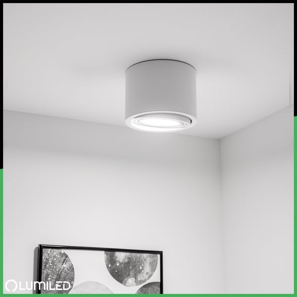 Monteringsram halogenspot rörlig GU10 AR111 rund vit 100mm TELES LUMILED