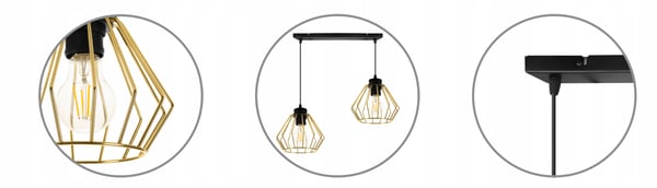 Lofthængende lampe med guld lysekrone i loftet Druciak