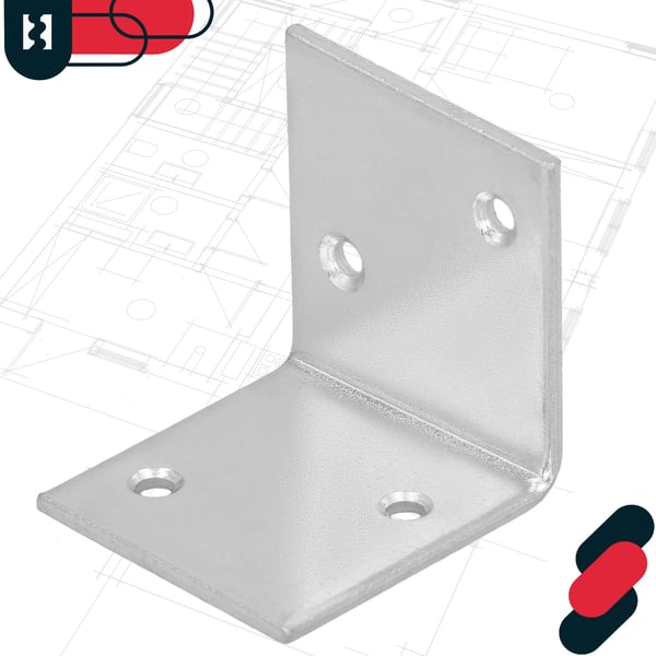 Kotarbau® Kirvesmiehen kulmaliitin ruostumatonta terästä sinkittyä 35 x 35 x 35 mm 12 kpl:n sarja