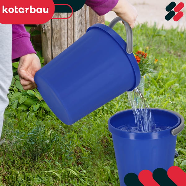 KOTARBAU® Spand med låg og håndtag, plastik, marineblå, 15 l