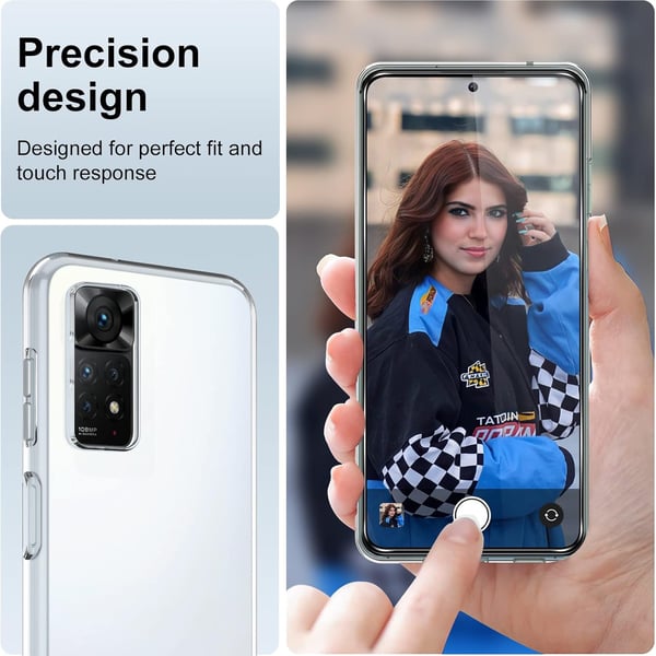 Etui til Redmi Note 11 Pro / Redmi Note 11 Pro+ gennemsigtig + 2x glas