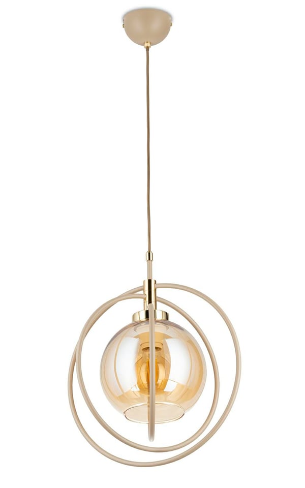 Nostra beige glaspendel lampe 1xE27