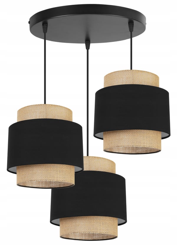 Hængende lampe, loftslysekrone, lampeskærm, boho juta
