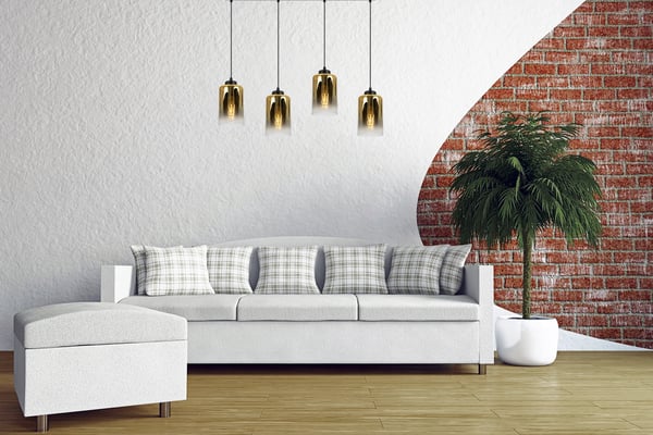 MODERNE ELEGANT HÆNGELAMPE MED GLASSKÆRM