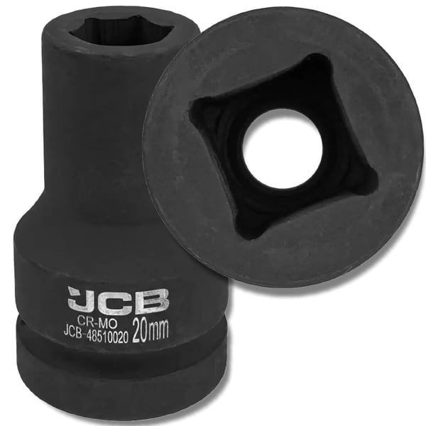 JCB SLAGTOPPENØGLE dyb 1" 20 mm 6-punkts Cr-Mo topnøgle
