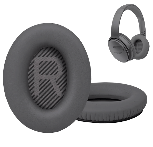Korvatyynyt, korvatyynyt, korvatyynyt Bose QC45 QC35 I II QC25 QC15 QC2 -harmaille kuulokkeille