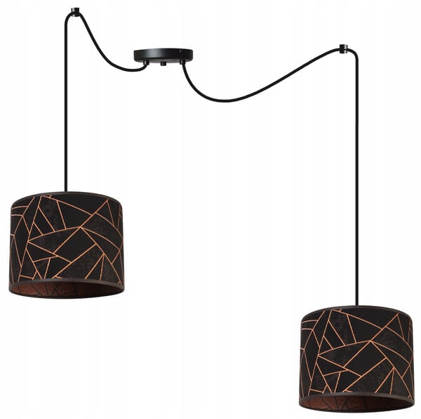 Lofthængende lampe, edderkoppemønster lampeskærm, kobber