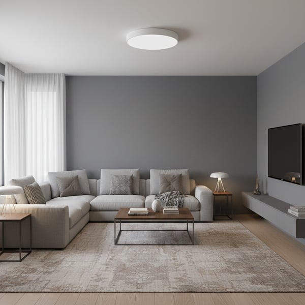 Loftlampe til påbygning, rund, flimrfri, kold hvid, varm hvid, LED