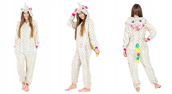 Kigurumi-kostume med varm pyjamas med pegasus og enhjørning.