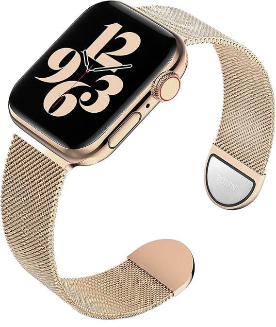 Apple Watch Band 1/2/3/4/5/6/7/8/9/SE 38/40/41 mm Ruusukulta Teräs