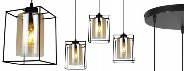 MODERNE ELEGANT HÆNGELAMPE MED GLASSKÆRM